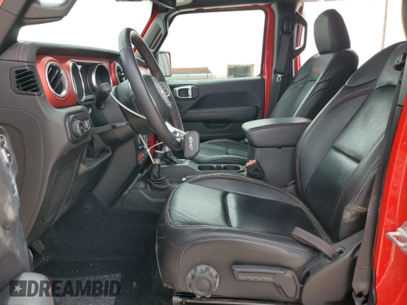 2019 Jeep Wrangler Unlimited Rubicon with VIN 1C4HJXFG4KW581967, listed as a Copart auction lot 53712235 with 37,474 mi miles and Salvage title. Bid and sale history available at DreamBid. Image 7.