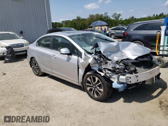 2013 Honda Civic EX with VIN 19XFB2F80DE056854, listed as a Copart auction lot 55434115 with Not Provided miles and Clean Title. Bid and sale history available at DreamBid. Image 4.