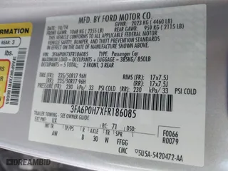 2015 Ford Fusion SE with VIN 3FA6P0H7XFR186085, listed as a IAAI auction lot 41782246 with 168,116 mi miles. Bid and sale history available at carsss.com. Image 9.
