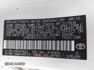 2016 Scion iM with VIN JTNKARJE3GJ507110, listed as a IAAI auction lot 41885833 with 247,020 mi miles. Bid and sale history available at carsss.com. Image 9.