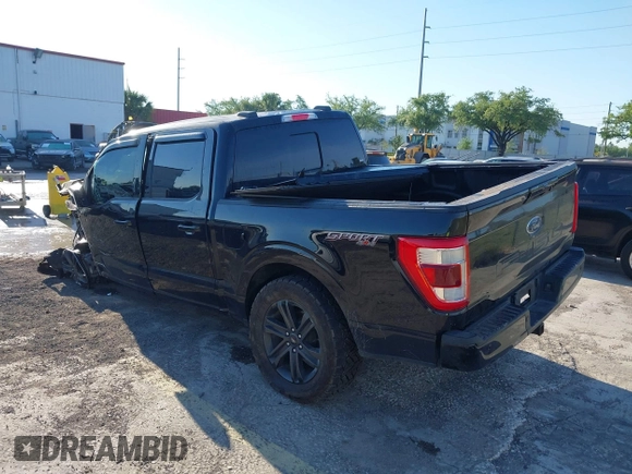 2021 Ford F-150 XL with VIN 1FTFW1E17MFC21307, listed as a IAAI auction lot 41875224 with 116,911 mi miles. Bid and sale history available at carsss.com. Image 3.