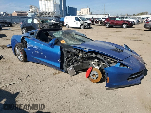2016 Chevrolet Corvette 1LT with VIN 1G1YB2D72G5107038, listed as a Copart auction lot 76585924 with 0 mi miles and Salvage Title. Bid and sale history available at carsss.com. Image 4.