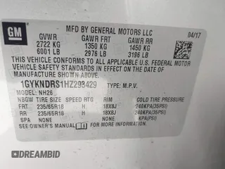 2017 Cadillac XT5 Luxury AWD z VIN 1GYKNDRS1HZ293429, wystawiony jako IAAI lot #42453704 z przebiegiem 92 347 mil mil oraz . Historia ofert i sprzedaży dostępna na DreamBid. Obrazek 9.