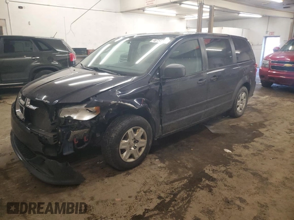2012 Dodge Grand Caravan SE with VIN 2C4RDGBG2CR333664, listed as a Copart auction lot 46734485 with 211,138 mi miles and Salvage Title. Bid and sale history available at DreamBid. Image 1.