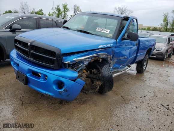 1999 Dodge Ram 1500 with VIN 1B7HF16Y9XS311882, listed as a Copart auction lot 50290174 with 245,536 mi miles and Salvage Title. Bid and sale history available at carsss.com. Image 1.