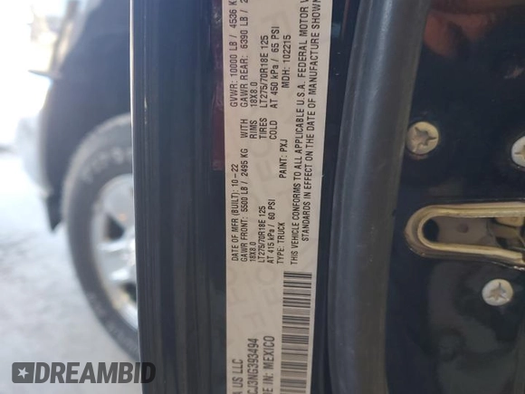 2022 Ram 2500 Tradesman с VIN 3C6UR5CJ3NG393494, выставлен на аукционе Copart как лот 50262065 с пробегом 40 983 миль миль и Списание • Salvage title. История ставок и продаж доступна на DreamBid. Изображение 12.