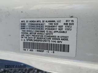 2015 Honda Odyssey EX-L with VIN 5FNRL5H69FB129773, listed as a Copart auction lot 48389155 with 143,047 mi miles and Clean Title. Bid and sale history available at DreamBid. Image 13.