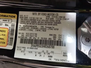2017 Ford Fusion Titanium with VIN 3FA6P0SU3HR268788, listed as a IAAI auction lot 42413877 with 193,561 mi miles and . Bid and sale history available at DreamBid. Image 9.