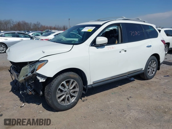 2013 Nissan Pathfinder SL z VIN 5N1AR2MM6DC629197, wystawiony jako IAAI lot #41847580 z przebiegiem 188 121 mil mil oraz . Historia ofert i sprzedaży dostępna na DreamBid. Obrazek 2.