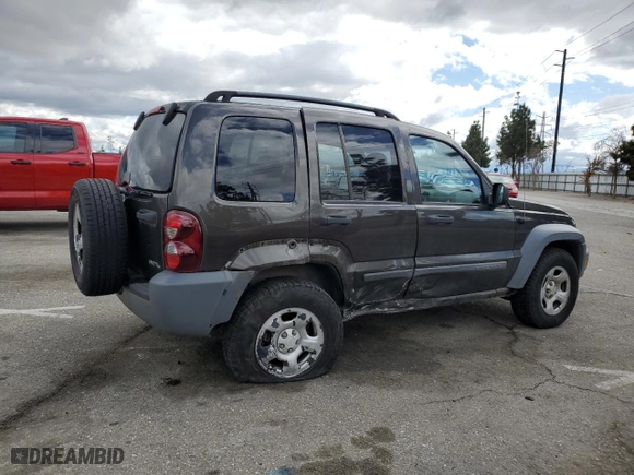 2005 Jeep Liberty Sport with VIN 1J8GL48K75W579066, listed as a Copart auction lot 48932925 with 157,696 mi miles and Salvage Title. Bid and sale history available at carsss.com. Image 3.