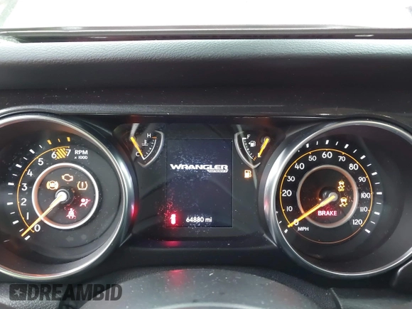 2020 Jeep Wrangler Unlimited Sport z VIN 1C4HJXDN8LW184653, wystawiony jako IAAI lot #41560198 z przebiegiem 64 880 mil mil oraz . Historia ofert i sprzedaży dostępna na DreamBid. Obrazek 7.