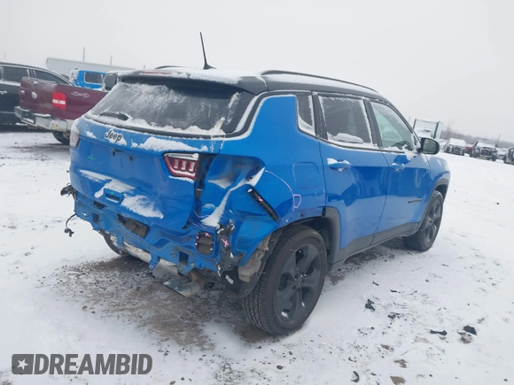 2020 Jeep Compass Altitude with VIN 3C4NJCBB6LT162547, listed as a IAAI auction lot 41362410 with 58,643 mi miles and . Bid and sale history available at carsss.com. Image 4.