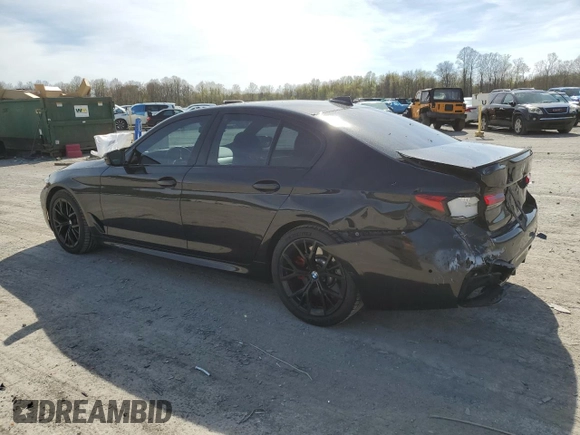 2021 BMW 5 Series 540i with VIN WBA53BJ03MCF79416, listed as a Copart auction lot 54377595 with 59,255 mi miles and Salvage title. Bid and sale history available at DreamBid. Image 2.