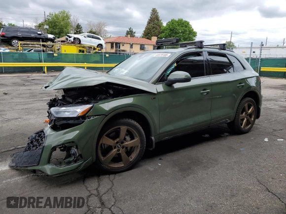 2022 Audi Q5 S line Premium Plus with VIN WA1EAAFY9N2040654, listed as a Copart auction lot 58979185 with 35,546 mi miles and Salvage title. Bid and sale history available at DreamBid. Image 1.