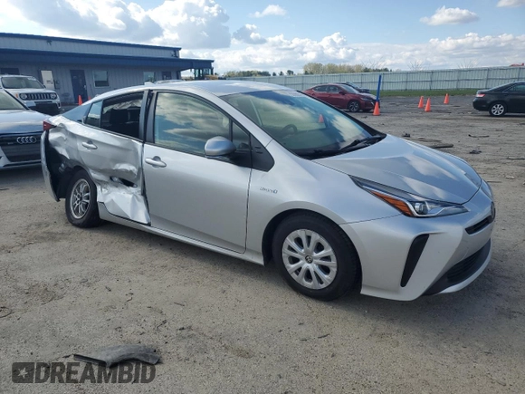 2021 Toyota Prius L Eco with VIN JTDKAMFU1M3142143, listed as a Copart auction lot 55662845 with 96,422 mi miles and Salvage Title. Bid and sale history available at DreamBid. Image 4.