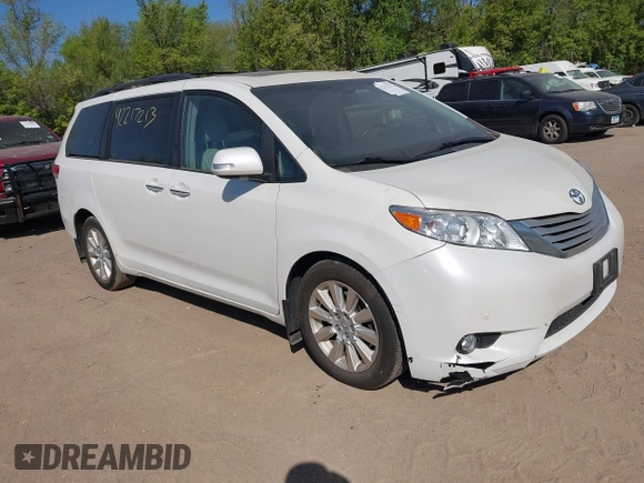 2014 Toyota Sienna Limited with VIN 5TDDK3DC2ES089477, listed as a IAAI auction lot 42217213 with 182,616 mi miles and . Bid and sale history available at DreamBid. Image 1.