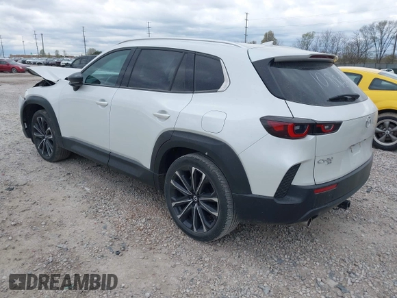 2023 Mazda CX-50 S Premium Plus with VIN 7MMVABEM7PN108865, listed as a IAAI auction lot 42049215 with 33,285 mi miles and . Bid and sale history available at DreamBid. Image 3.