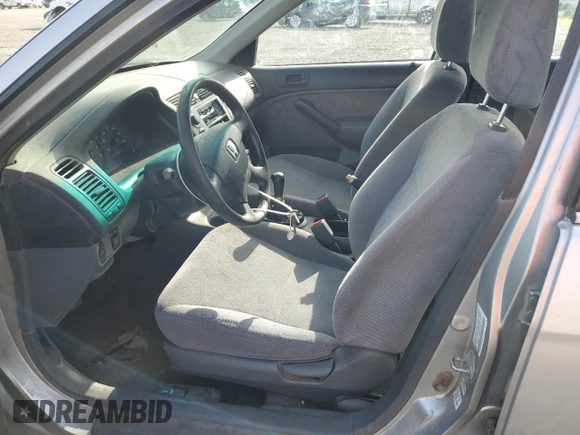 2001 Honda Civic LX with VIN JHMES15501S001759, listed as a Copart auction lot 51538465 with 312,818 mi miles and Salvage Title. Bid and sale history available at carsss.com. Image 7.