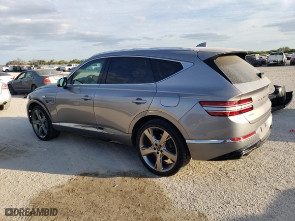 2021 Genesis GV80 Advanced + with VIN KMUHCESC1MU031333, listed as a Copart auction lot 77217844 with 9,367 mi miles and Salvage Title. Bid and sale history available at carsss.com. Image 2.