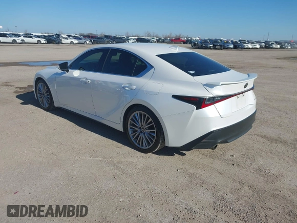 2022 Lexus IS with VIN JTHDA1D29N5118623, listed as a IAAI auction lot 41673973 with 50,292 mi miles. Bid and sale history available at carsss.com. Image 3.