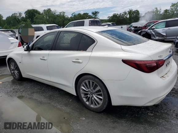 2018 Infiniti Q50 Luxe z VIN JN1EV7APXJM360210, wystawiony jako Copart lot #59193045 z przebiegiem 174 679 mil mil oraz Czysty tytuł • Clean title. Historia ofert i sprzedaży dostępna na DreamBid. Obrazek 2.