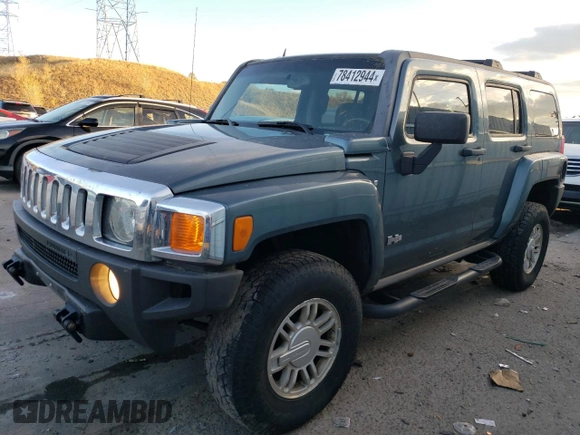 2007 Hummer H3 SUV with VIN 5GTDN13E078227404, listed as a Copart auction lot 78412944 with 155,757 mi miles and Clean Title. Bid and sale history available at carsss.com. Image 1.