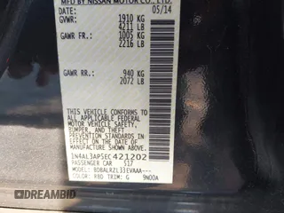 2014 Nissan Altima S with VIN 1N4AL3AP5EC421202, listed as a IAAI auction lot 40882758 with 145,440 mi miles and . Bid and sale history available at carsss.com. Image 9.
