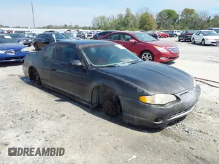 2004 Chevrolet Monte Carlo SS with VIN 2G1WX12K249432877, listed as a IAAI auction lot 41902427 with 183,884 mi miles. Bid and sale history available at carsss.com. Image 1.