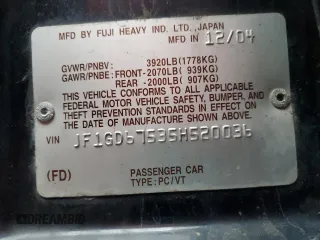 2005 Subaru Impreza Sedan (Natl) RS with VIN JF1GD67535H520036, listed as a Copart auction lot 49700825 with 0 mi miles and Salvage Title. Bid and sale history available at carsss.com. Image 12.