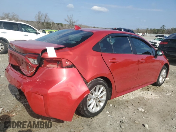 2020 Toyota Corolla LE with VIN 5YFVPRAE7LP106567, listed as a Copart auction lot 44159895 with 61,102 mi miles and Salvage Title. Bid and sale history available at carsss.com. Image 3.
