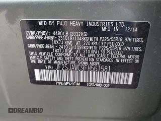 2015 Subaru Forester Touring with VIN JF2SJAWC9FH561581, listed as a IAAI auction lot 42237512 with 109,210 mi miles and . Bid and sale history available at DreamBid. Image 9.