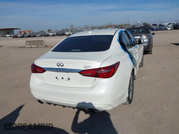 2023 Infiniti Q50 Luxe with VIN JN1EV7BPXPM511389, listed as a IAAI auction lot 41329603 with 28,476 mi miles and . Bid and sale history available at DreamBid. Image 16.