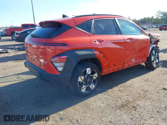 2024 Hyundai Kona SEL with VIN KM8HBCABXRU096414, listed as a IAAI auction lot 41309208 with 7,765 mi miles and . Bid and sale history available at DreamBid. Image 4.