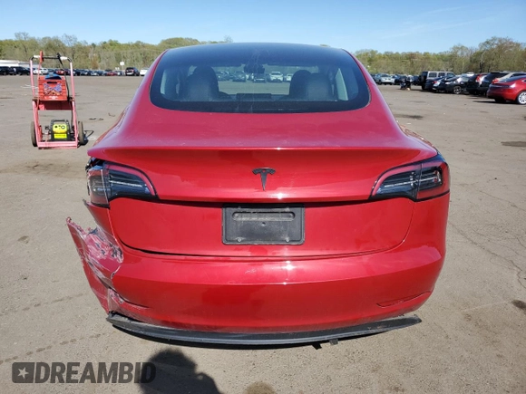 2023 Tesla Model 3 with VIN 5YJ3E1EAXPF598079, listed as a Copart auction lot 55199405 with Not provided miles and Salvage title. Bid and sale history available at DreamBid. Image 6.