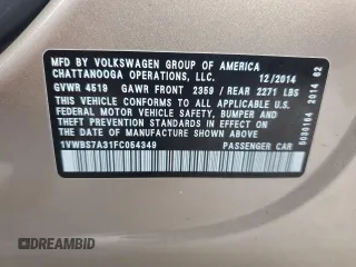 2015 Volkswagen Passat SE с VIN 1VWBS7A31FC054349, выставлен на аукционе Copart как лот 80082844 с пробегом 142 305 миль миль и Списание • Salvage title. История ставок и продаж доступна на DreamBid. Изображение 14.