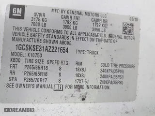 2010 Chevrolet Silverado 1500 LT with VIN 1GCSKSE31AZ221654, listed as a IAAI auction lot 40564208 with 239,609 mi miles. Bid and sale history available at carsss.com. Image 9.