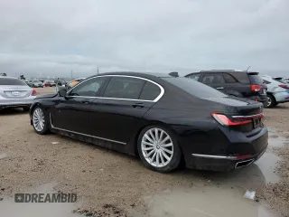 2020 BMW 7 Series 740i with VIN WBA7T2C07LGL17103, listed as a Copart auction lot 54065375 with 53,598 mi miles and Salvage Title. Bid and sale history available at carsss.com. Image 2.