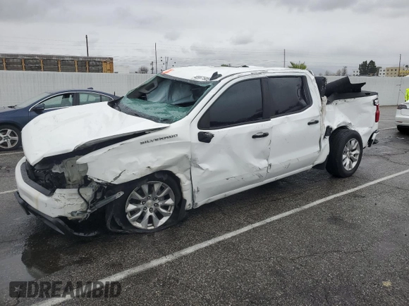 2021 Chevrolet Silverado 1500 Custom with VIN 3GCPWBEK5MG290112, listed as a Copart auction lot 48987505 with 47,923 mi miles and Salvage Title. Bid and sale history available at DreamBid. Image 1.