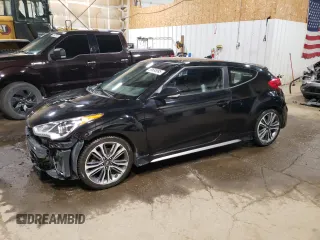2016 Hyundai Veloster Turbo with VIN KMHTC6AE2GU284747, listed as a Copart auction lot 59695995 with 48,643 mi miles and Salvage title. Bid and sale history available at DreamBid. Image 1.