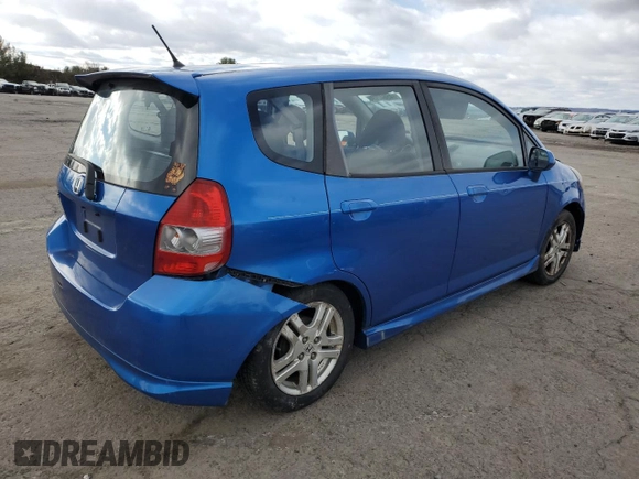 2007 Honda Fit Sport with VIN JHMGD38607S001532, listed as a Copart auction lot 45642795 with 113,651 mi miles and Salvage Title. Bid and sale history available at carsss.com. Image 3.