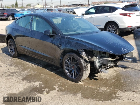 2025 Tesla Model 3 Long Range with VIN 5YJ3E1EA0SF902836, listed as a Copart auction lot 49674245 with 3,302 mi miles and Salvage Title. Bid and sale history available at DreamBid. Image 4.