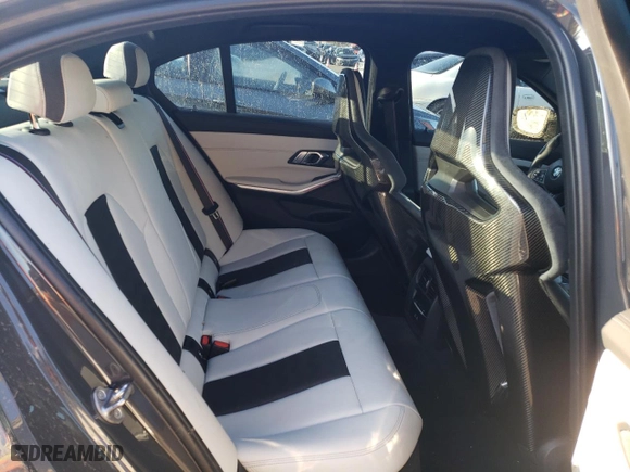 2023 BMW M3 Competition xDrive with VIN WBS43AY02PFP93353, listed as a Copart auction lot 82928274 with 21,135 mi miles and Salvage Title. Bid and sale history available at carsss.com. Image 10.