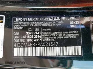 2023 Mercedes-Benz EQS with VIN 4JGDM4EB7PA021547, listed as a Copart auction lot 61556534 with 14,102 mi miles and Salvage Title. Bid and sale history available at carsss.com. Image 16.