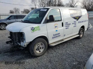 2020 GMC Savana Cargo z VIN 1GTW7AFG1L1157602, wystawiony jako Copart lot #42702935 z przebiegiem 90 570 mil mil oraz Szkoda całkowita • Salvage title. Historia ofert i sprzedaży dostępna na DreamBid. Obrazek 1.