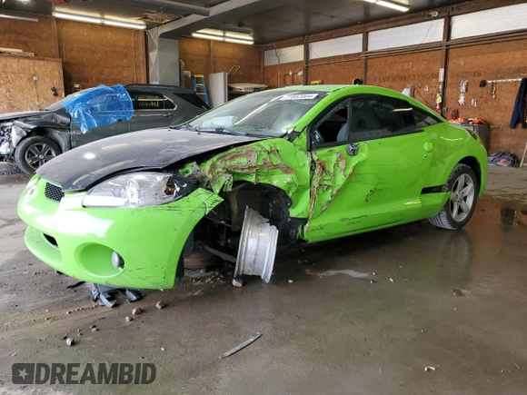 2007 Mitsubishi Eclipse GS with VIN 4A3AK24F07E000003, listed as a Copart auction lot 77862004 with 0 mi miles and Salvage Title. Bid and sale history available at carsss.com. Image 1.