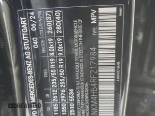 2024 Mercedes-Benz GLC with VIN W1NKM4HB4RF217984, listed as a Copart auction lot 46038145 with 6,782 mi miles and Salvage Title. Bid and sale history available at carsss.com. Image 15.