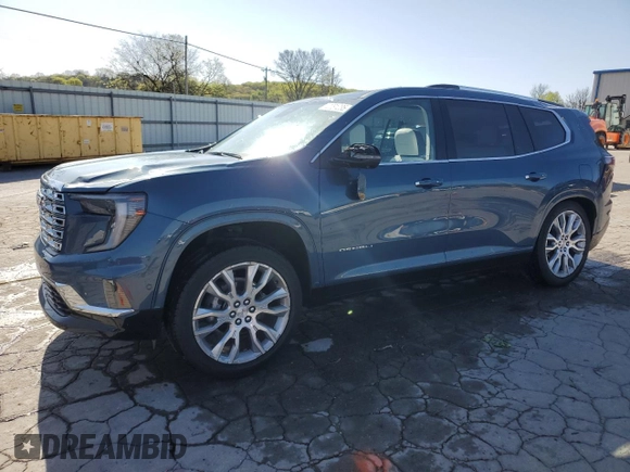 2025 GMC Acadia FWD Denali z VIN 1GKENLRS6SJ134283, wystawiony jako Copart lot #52081235 z przebiegiem 6 382 mil mil oraz Nie do naprawy • Non repairable. Historia ofert i sprzedaży dostępna na DreamBid. Obrazek 1.