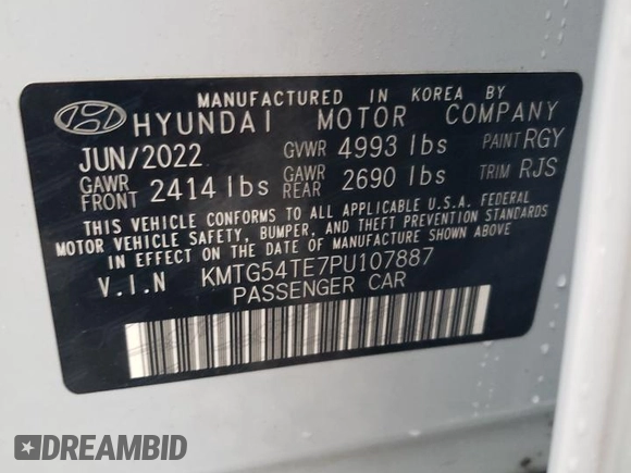 2023 Genesis G70 3.3T with VIN KMTG54TE7PU107887, listed as a Copart auction lot 80254334 with 24,294 mi miles and Salvage Title. Bid and sale history available at DreamBid. Image 12.