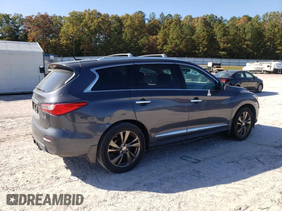 2013 Infiniti JX35 with VIN 5N1AL0MM1DC303488, listed as a Copart auction lot 78674144 with 173,200 mi miles and Salvage Title. Bid and sale history available at carsss.com. Image 3.