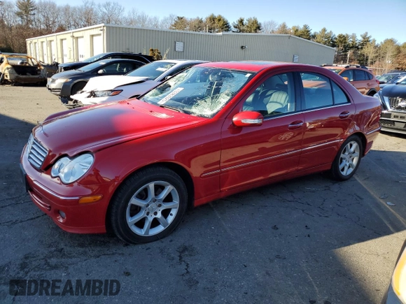2007 Mercedes-Benz C with VIN WDBRF87H47F901393, listed as a Copart auction lot 43383025 with 128,583 mi miles and Salvage title. Bid and sale history available at DreamBid. Image 1.